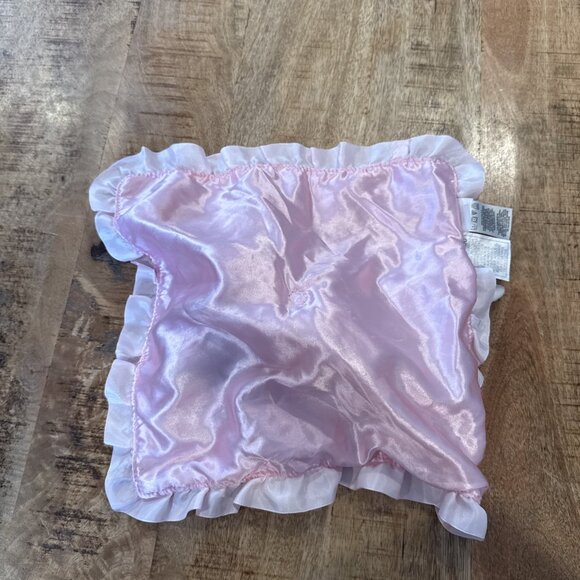 Bunny Pink Long Polka Dot Ear Flower Carters Just one Year Baby Security Blanket - Picture 5 of 7